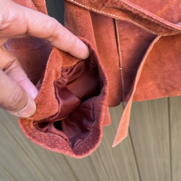 Wilsons Leather Genuine Leather Women’s Jacket Large Belted Button Front Rodeo - Picture 6 of 13